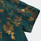 Chemise Hawaïenne en Coton Vintage pour Hommes, à Boutons, Manches Courtes, Verte