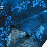 Chemise à Manches Courtes en Coton à Fleurs Hawaïennes Bleue pour Hommes