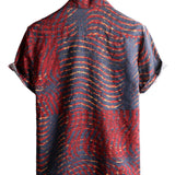 Chemise à Manches Courtes Rayée en Coton pour Hommes