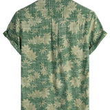 Chemise Hawaïenne en Coton Casual Rétro pour Hommes avec Poche