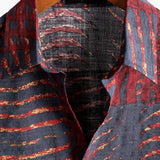 Chemise à Manches Courtes Rayée en Coton pour Hommes