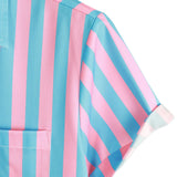 Chemise à Manches Courtes en Coton avec Motif Flamants et Ceinture pour Hommes
