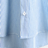 Chemise en Coton pour Homme avec Col Haut en Couleur Unie et Manches Courtes à Rayures Verticales Classiques