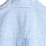 Chemise en Coton pour Homme avec Col Haut en Couleur Unie et Manches Courtes à Rayures Verticales Classiques