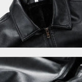 Jean-Marc | Veste effet cuir noire col chemise