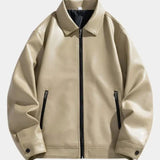 Jean-Marc | Veste effet cuir noire col chemise