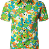 Chemise Hawaïenne en Coton avec Boutons pour Hommes