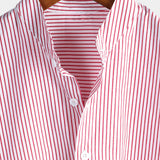 Chemise à Manches Courtes en Coton avec Col Haut pour Hommes