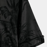 Chemise Courte en Coton pour Homme à Fleurs avec Boutons, Jacquard d'Été