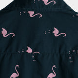 Chemise Casual en Coton Style Hawaïen à Manches Courtes avec Boutons Flamant Tropical pour Hommes