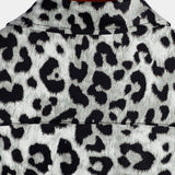 Chemise à manches courtes avec impression léopard blanche pour hommes