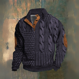 Michel | Pull marin torsadé bleu marine col montant