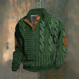 Michel | Pull marin torsadé bleu marine col montant