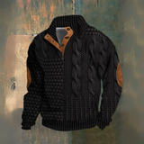Michel | Pull marin torsadé bleu marine col montant