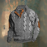 Michel | Pull marin torsadé bleu marine col montant