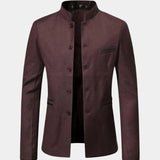 Jean-Michel | Veste de ville bordeaux col montant