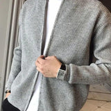 Alain | Gilet zippé en maille côtelée crème
