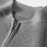 Alain | Gilet zippé en maille côtelée crème