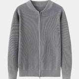Alain | Gilet zippé en maille côtelée crème