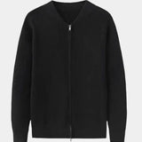 Alain | Gilet zippé en maille côtelée crème