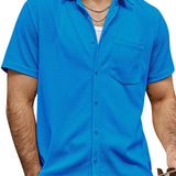 Chemise d'été pour homme à manches courtes en coton