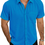 Chemise d'été pour homme à manches courtes en coton