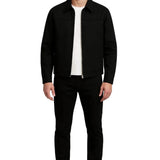 Veste en Twill Léger pour Hommes – Noire – Coupe Régulière