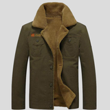 Antoine | Veste de travail vert olive col sherpa