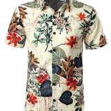 Chemise Hawaïenne en Coton avec Boutons pour Hommes