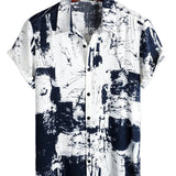 Chemise Casual à Manches Courtes Rétro pour Hommes