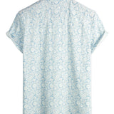 Chemise Casual à Motif Floral en Coton pour Hommes