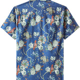 Chemise en Coton pour Homme à Manches Courtes avec Motif Floral, Respirante et Fraîche