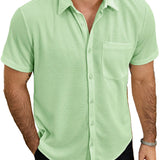 Chemise d'été pour homme à manches courtes en coton