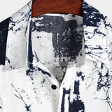 Chemise Casual à Manches Courtes Rétro pour Hommes