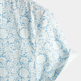Chemise Casual à Motif Floral en Coton pour Hommes