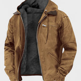Roland | Veste de travail marron à capuche zippée