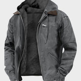 Roland | Veste de travail marron à capuche zippée