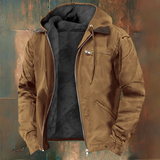 Francis | Veste à capuche marron zippée