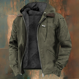 Francis | Veste à capuche marron zippée