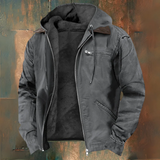 Francis | Veste à capuche marron zippée