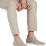 Mocassins en Daim pour Hommes – Style Slip-On Chukka, Talon Plat – Greige