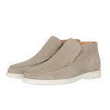Mocassins en Daim pour Hommes – Style Slip-On Chukka, Talon Plat – Greige