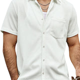 Chemise d'été pour homme à manches courtes en coton