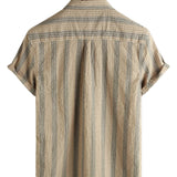 Chemise en Coton pour Homme avec Poche, Style Hawaïen, pour les Vacances, avec Boutons et Manches Courtes
