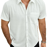 Chemise d'été pour homme à manches courtes en coton