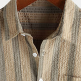 Chemise en Coton pour Homme avec Poche, Style Hawaïen, pour les Vacances, avec Boutons et Manches Courtes