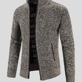 Marc-Antoine | Gilet zippé gris clair doublure à carreaux