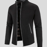 Marc-Antoine | Gilet zippé gris clair doublure à carreaux