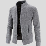 Marc-Antoine | Gilet zippé gris clair doublure à carreaux