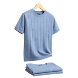 Luca - T-Shirt de Luxe à Motif Côtelé